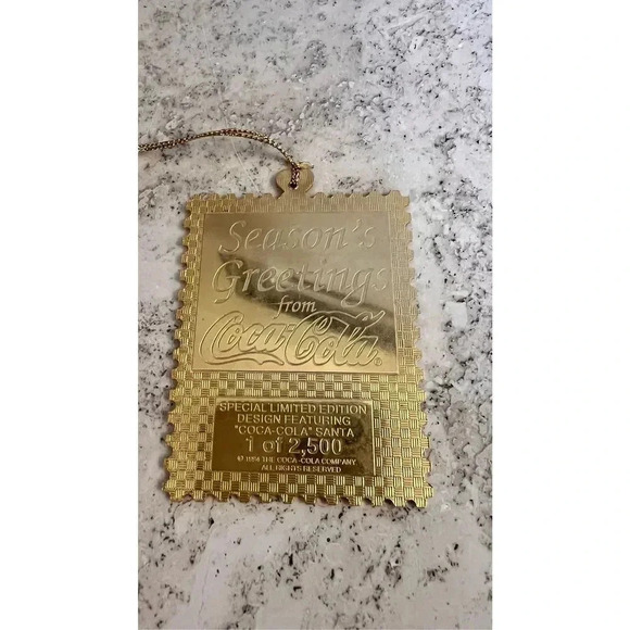 Vintage 1994 Coca-Cola‎ Postage Stamp Santa Christmas Ornaments Limited Edition - Picture 3 of 8